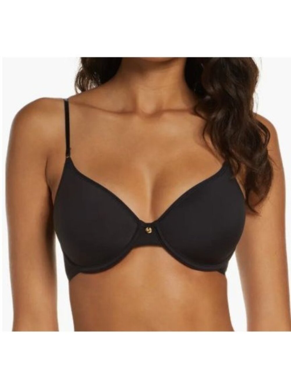 Natori Understated Bra Size 32C Black Padded T- Shirt Underwire NWT
